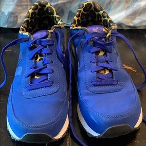 New Balance blue 501 with leopard inside - sz 8